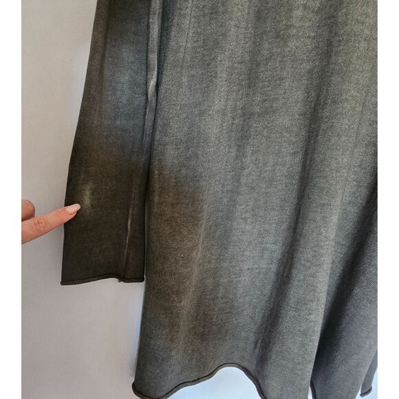 It Is Well Tunic Top Asymmetrical V-Neck Long Sleeve Cotton Size S Olive Green - Picture 4 of 11